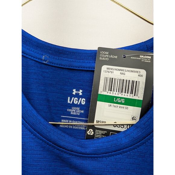 NWT Under Armour Men's UA Tech Vent Short Sleeve in Royal sz Large - Picture 4 of 6
